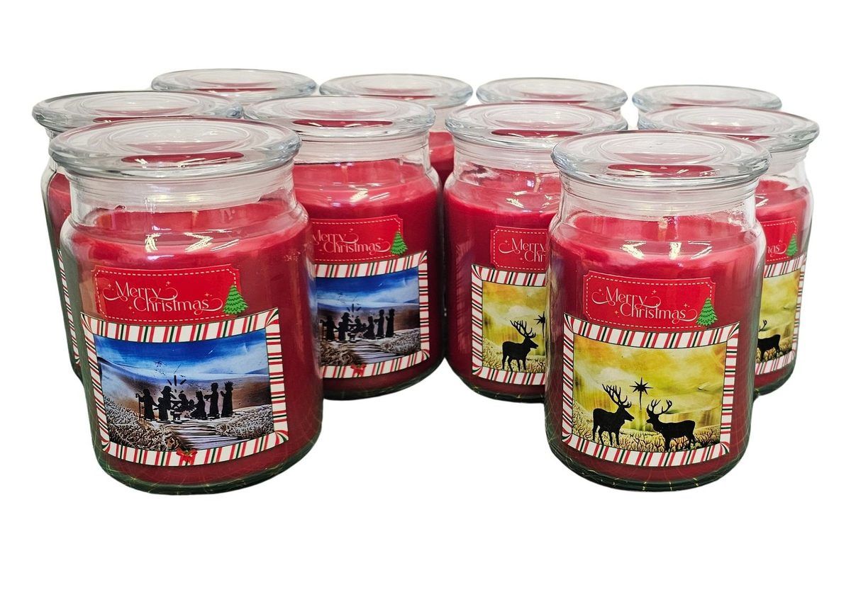 Candles with personalised printed labels