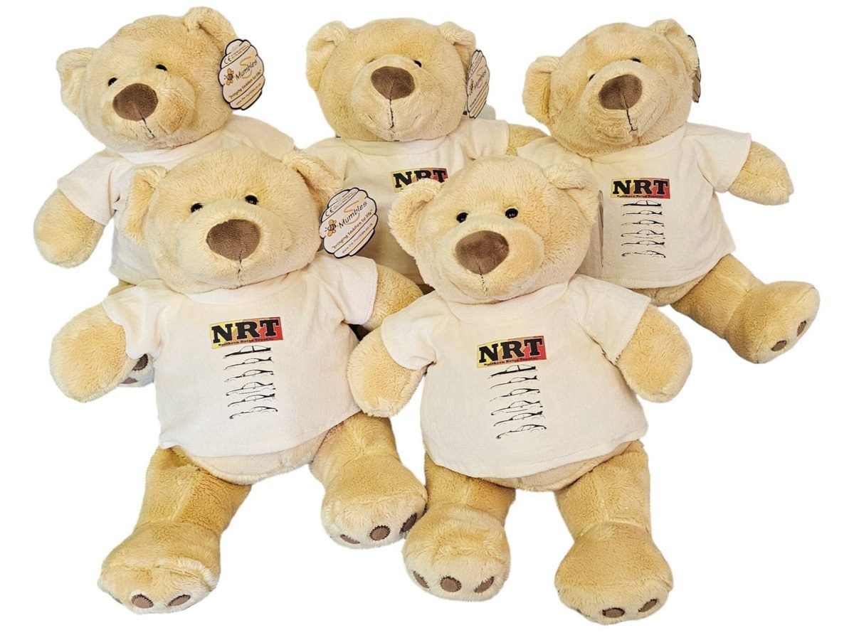 T-shirt printed with a personalised teddy bear design